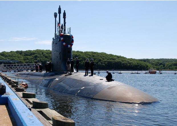 The attack submarine USS Missouri (SSN 780) is moored at Naval Submarine Base New London, Conn., June 8, 2014, after completing a scheduled overseas deployment to the U.S. European Command area of responsibility. (U.S. Navy photo by Lt. Timothy Hawkins/Released) The attack submarine USS Missouri (SSN 780) is moored at Naval Submarine Base New London, Conn., June 8, 2014, after completing a scheduled overseas deployment to the U.S. European Command area of responsibility.